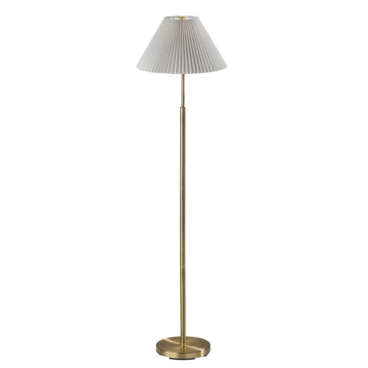 Adesso Jeremy Floor Lamp Antique Brass: Linen Shade, 3-Way Switch, Metal Body, UL Listed | Target