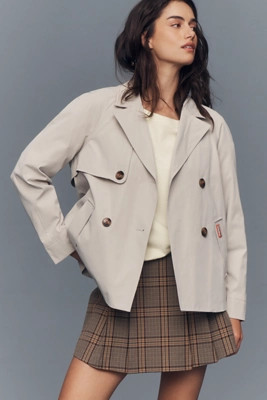 Hunter Tina Striped Double-Breasted Trench Coat | Anthropologie (US)