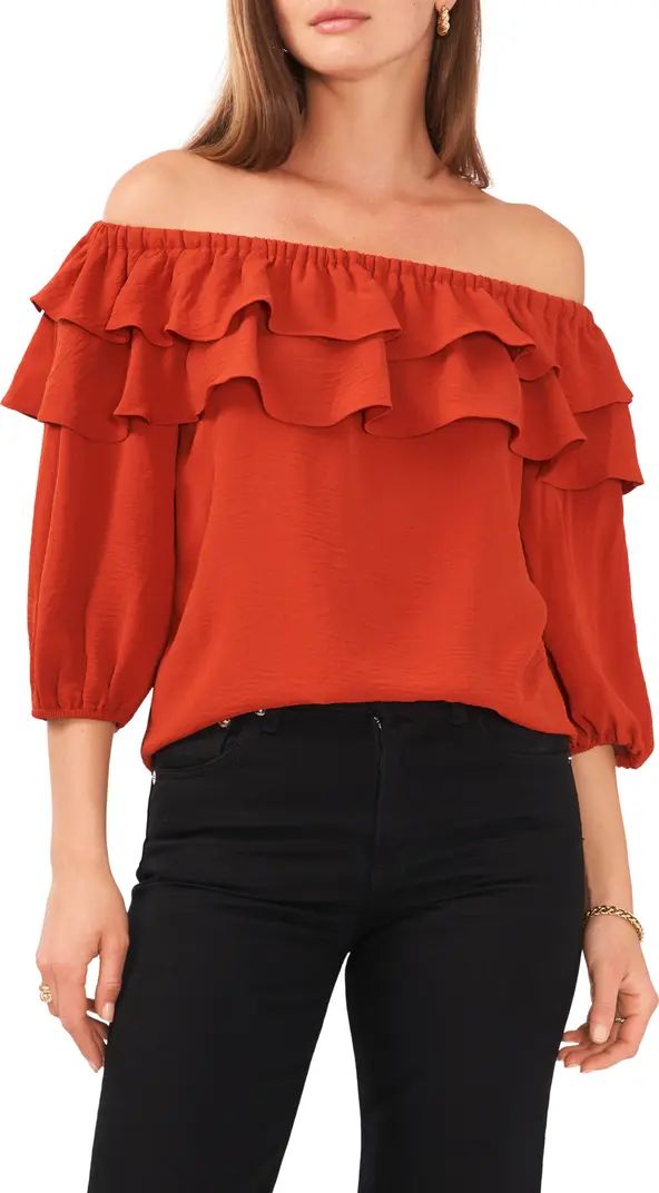 Off the Shoulder Double Ruffle Blouse | Nordstrom
