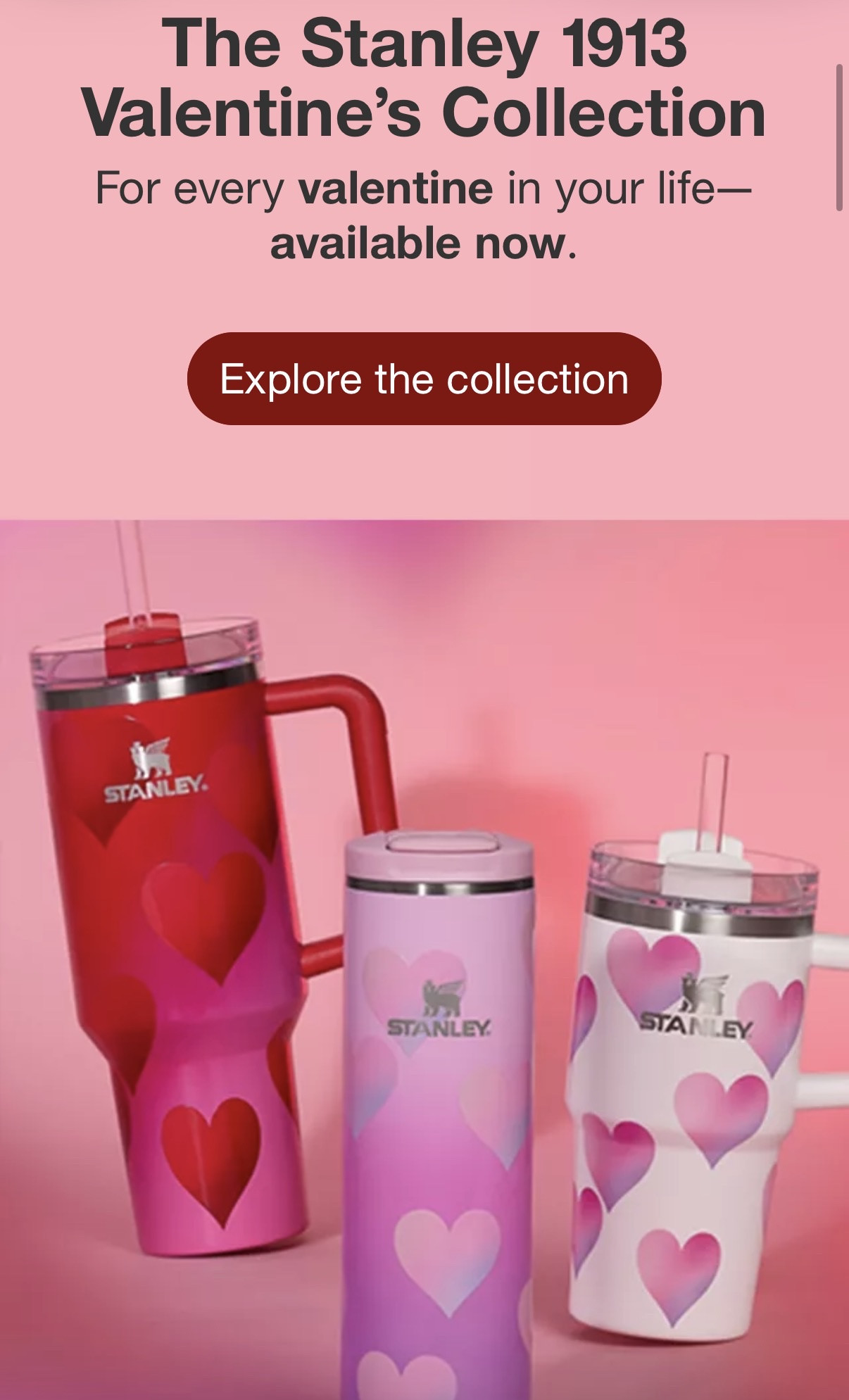 Shop the Stanley Valentine’s Day collection at Target 💕✨
All the pinks, reds, hearts, and love-day details — perfect for gifting, collecting, or treating yourself.
I linked my favorite Valentine’s Stanleys on LTK so you can grab them before they sell out!

#stanleycup #valentinesday #targetfinds #valentinesgifts #pinkstanley #cupcollectors #LTKfinds #LTKsale #shoppingfavorites #onlineshopping #TargetStyle #valentineshopping #ShoppingWithPriiincesss #Atlantamom #AtlantaCreator #Atlantacontentcreators

#LTKGiftGuide #LTKHome #LTKActive