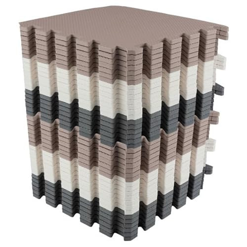 Puzzle Mat EVA Foam Floor Tiles 40-Pack - 40 SQFT Multicolor Exercise Mat or Baby Play Mats for Floor - Interlocking Floor Mats by Stalwart (Neutral) | Amazon (US)