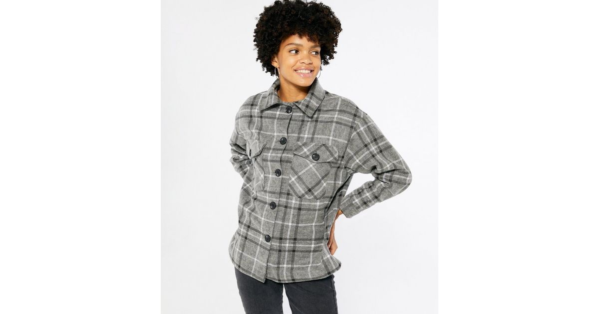 Cameo Rose Light Grey Check Shacket
						
						Add to Saved Items
						Remove from Saved Items | New Look (UK)
