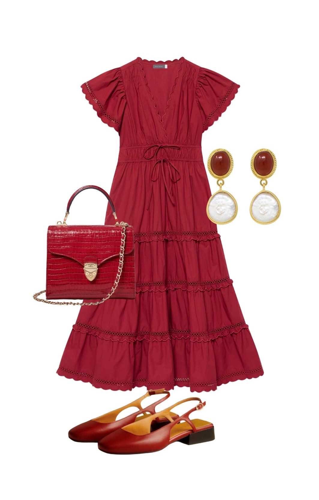 The power of a red dress 🌹 I love the Spanish vibes of this glorious red tiered dress - perfect for date nights home or away! 🗺️ 

Red Dress - Mint Velvet 

Roma Red Carnelian & Pearl Drop Earrings - Wolf & Badger

Mayfair Bag in High Shine Cherry Red Croc Effect Leather - Aspinal of London

Red Slingback Flats - Sezane 

#LTKdresses #LTKdatenight #LTKeurope