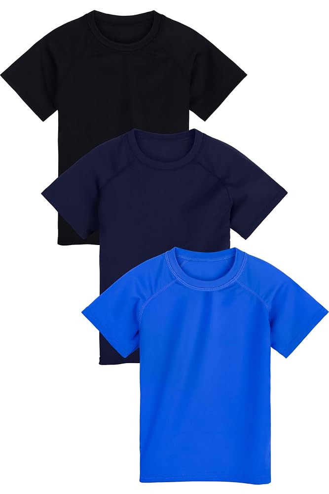 Poroka 3 Pack Boys Rash Guard UPF 50+ Short Sleeve Sun Protection Swim Shirt with Quick Dry Swimw... | Amazon (US)