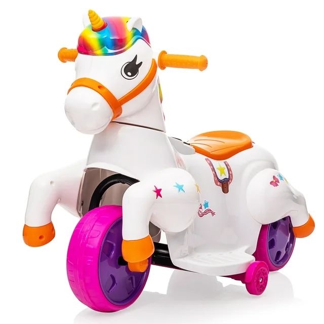 Jaxpety 6V Kids Ride on Unicorn Rocking Horse Pony Toy Car for 3 to 6 Years Boys Girls Battery Po... | Walmart (US)