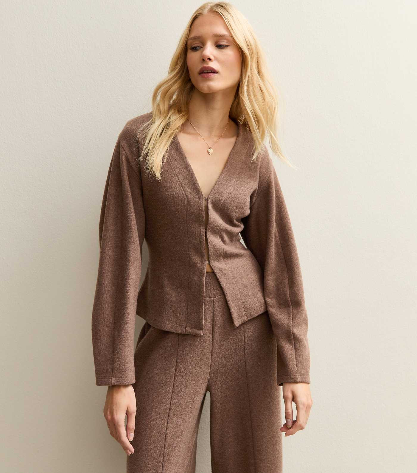 Brown Soft Touch V Neck Cardigan | New Look | New Look (UK)
