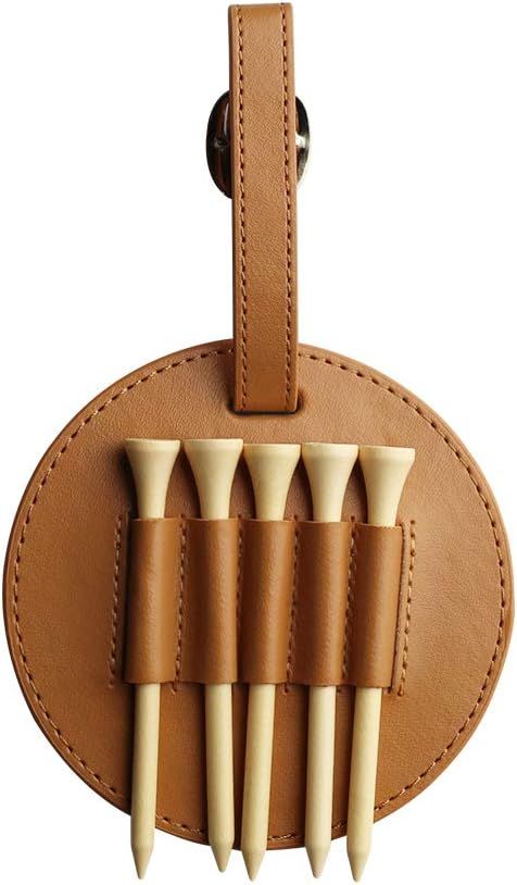 Myartte Golf Tee Holder with Wood Golf Tees Value 1 Set Golf Tee Holder for Bag Belt, Luxury Leat... | Amazon (US)