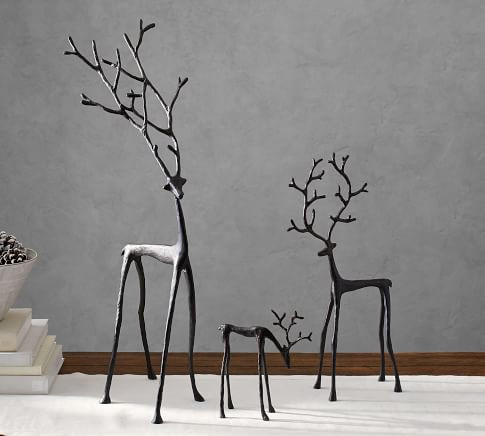 Bronze Sculpted Reindeer | Pottery Barn | Pottery Barn (US)