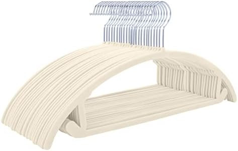 MIZGI Premium Velvet Hangers 30 Pack Heavyduty- Non Slip No Shoulder Bump Suit Hanger - Chrome Ho... | Amazon (US)