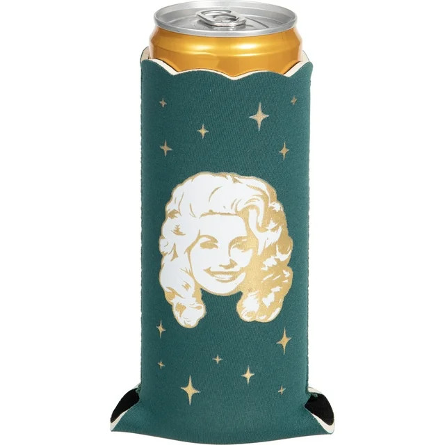 Dolly Parton Slim Green Christmas Can Cooler Sleeve Polyester Party Favors 32.9" x 6.25" | Walmart (US)