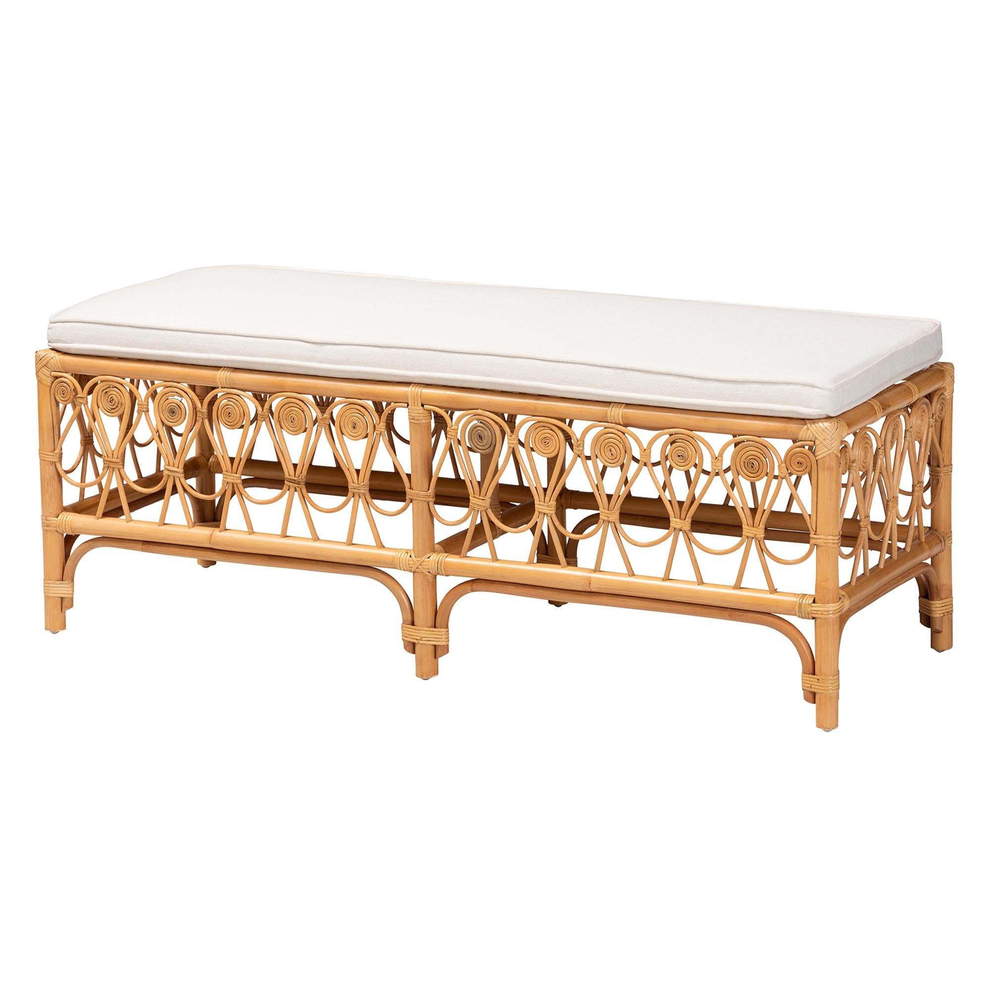 Bali & pari Ibiza Modern Bohemian Natural Rattan Accent Bench | Amazon (US)