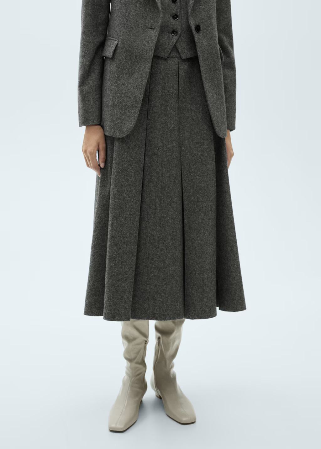 Marbled wool pleated skirt | Mango (US/MX/AU)