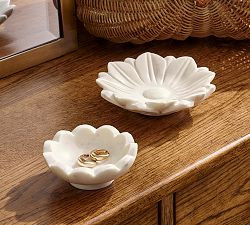 Floral White Marble Catchall | Pottery Barn (US)
