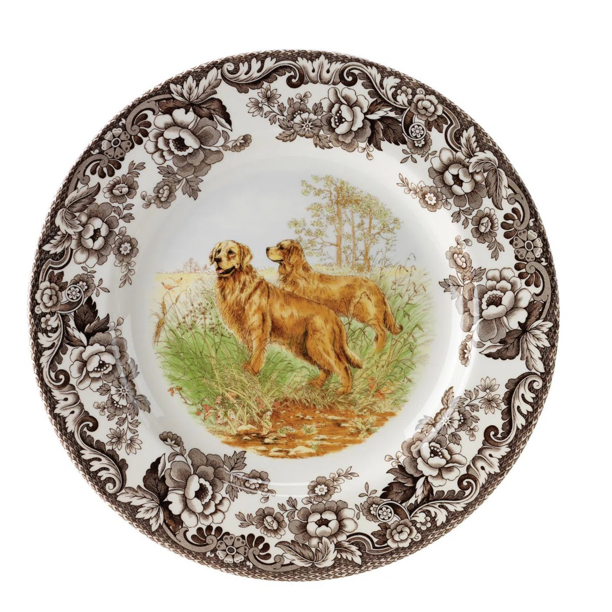 Spode Woodland Dogs Salad Plate 8" Golden Ret | Wayfair North America