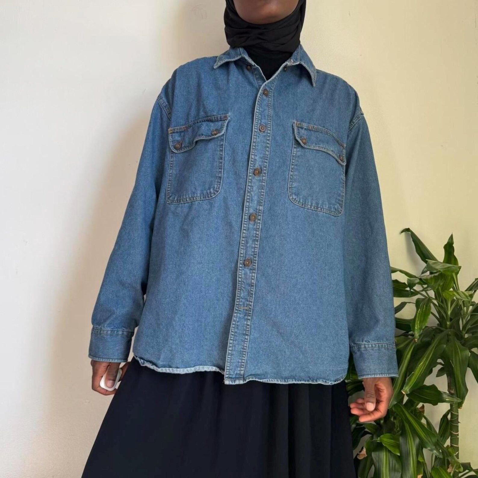 Vintage Long Sleeves Lightweight Blue Denim Jacket Size XL - Etsy | Etsy (US)