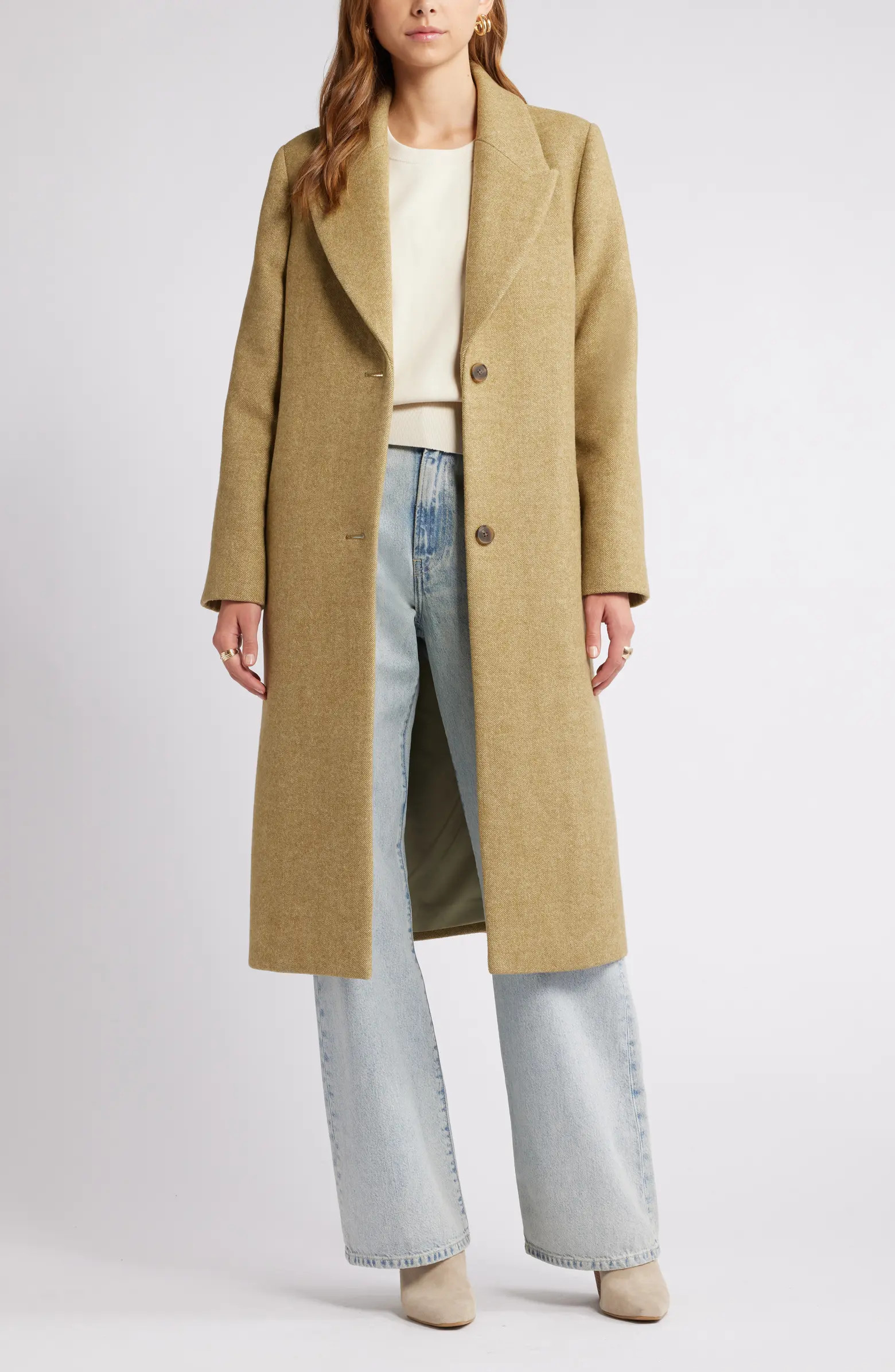 Open Edit Herringbone Coat | Nordstrom | Nordstrom