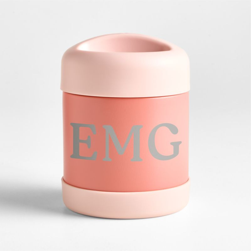 Pink Colorblock Insulated Stainless Steel Vacuum Kids Food Thermos + Reviews | Crate & Kids | Crate & Barrel