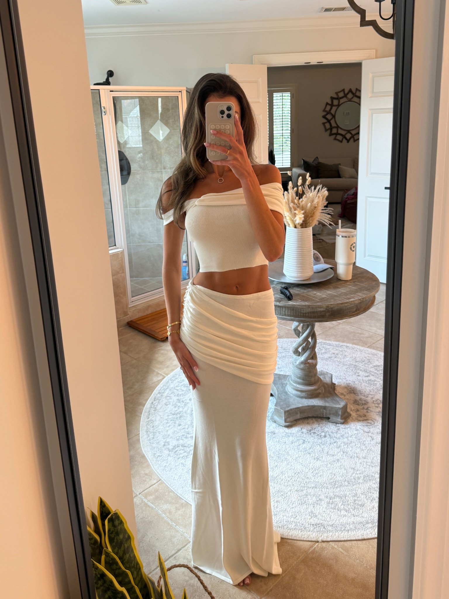 Wow! This top and maxi skirt set is so beautiful. I am definitely packing this for our trip. Wearing a size small. 

#LTKSeasonal #LTKSummerEdit