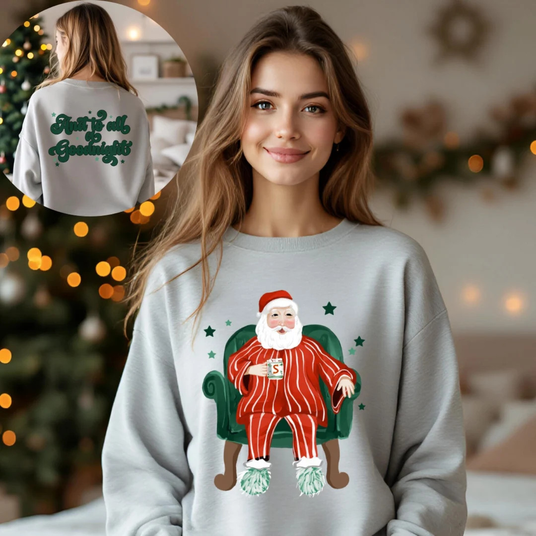 Christmas Santa Sweatshirt, Holiday Sweater, Santa Claus Shirt, Santa Pajamas, Christmas Shirt fo... | Etsy (US)