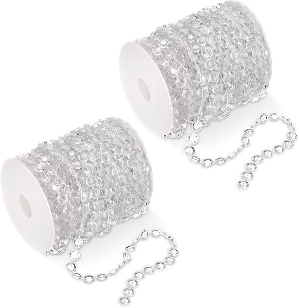 Tosnail 200 ft Crystal Beads by The Roll Crystal Beads String Beads Chain Crystal Garland Roll fo... | Amazon (US)