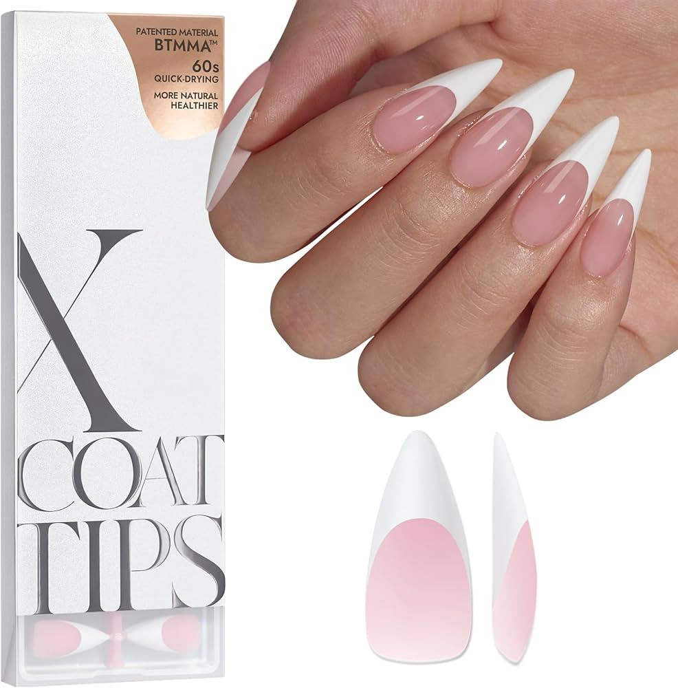BTArtboxnails French Gel Nail Tips - Long Stiletto Press on Nails Pink XCOATTIPS for Nail Extensi... | Amazon (US)