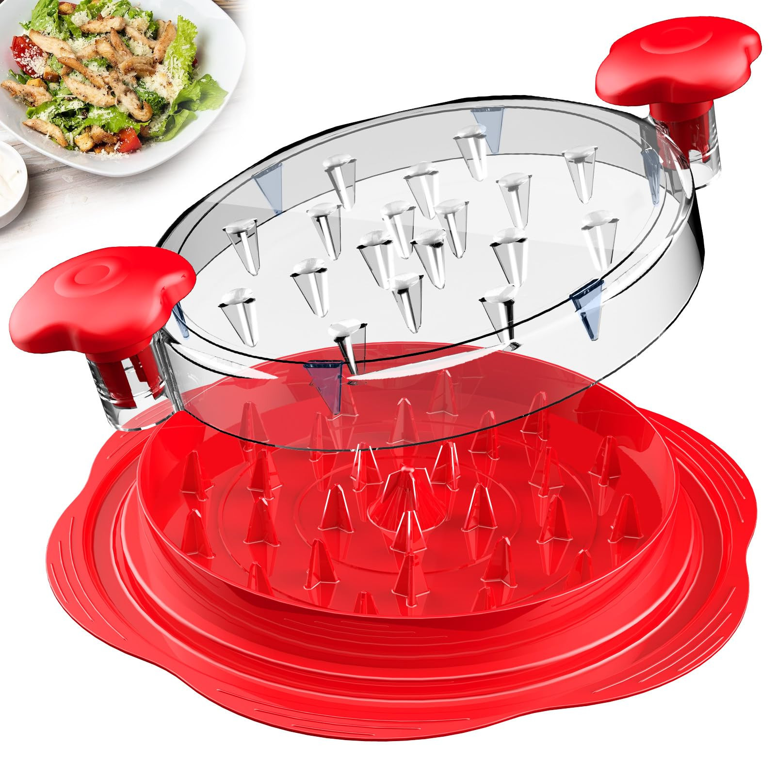 Chicken Shredder Large Chicken Breast Shredder Tool Twist with Brush&Fork, Visible Meat Shredder ... | Amazon (US)