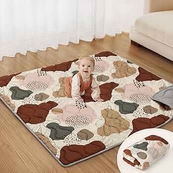 Blissful Diary Portable Baby Play Mats for Floor, Thicker Cushioned Foldable Baby Crawling Mat fo... | Amazon (US)