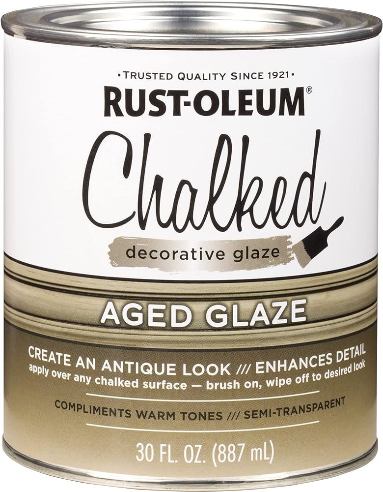 Rust-Oleum 315881 Chalked Decorative Glaze, 30 oz, 30 Fl Oz (Pack of 1), Semi-Transparent Aged | Amazon (US)