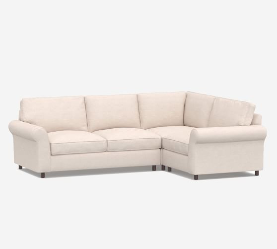 PB Comfort Roll Arm Upholstered 3-Piece Sectional | Pottery Barn (US)