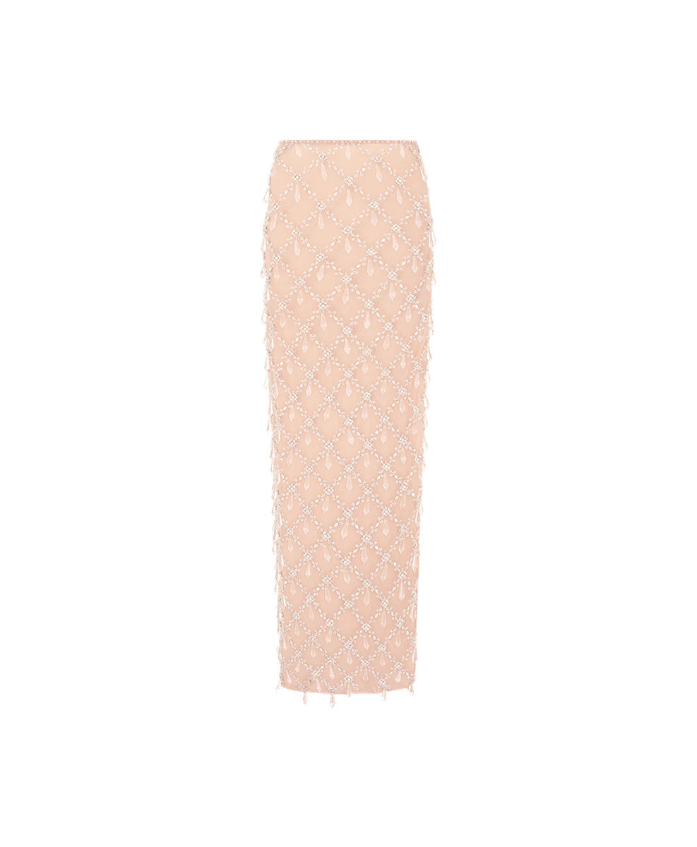 Calliope Luxury Crystal Nude Co-Ord Skirt | Seezona
