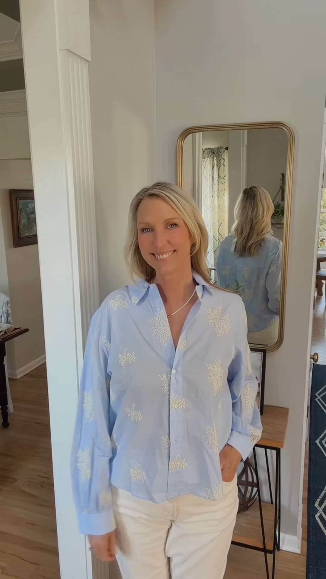 A unique, detailed button down

Spring style, spring top, coastal style, preppy 

#LTKTall #LTKMidsize #LTKOver40