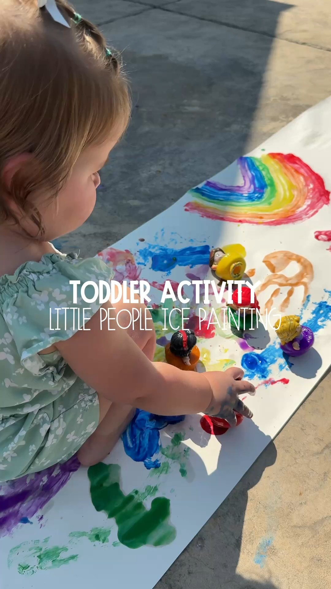 Toddler Activity: Little People Ice Painting! 🌈👸🏼🧊

Did you know your Little People figurines make the best paintbrushes? 🎨 They’re just the right size for tiny hands—and make painting extra magical! ✨

I mixed some @Crayola washable paint with a bit of water, added in our favorite @Fisher-Price Princess Little People 👑, and froze them overnight ❄️. In the morning, we grabbed some paper and let the painting fun begin! 🖌️

Macy loved watching her little princesses skate across the paper as the ice melted ⛸️💧. She even painted her hands and made adorable handprints—her artwork turned out so sweet! 🖐🏼🖼️

This is such a fun sensory activity too—the icy cold feel, the melting water, and all the colorful streaks 🌬️🌈.

Heads up: Macy did try to eat one 😂 (it does look like a popsicle 🍭), but a quick redirection back to painting did the trick. ✅

Definitely add this one to your summer activity list! 🧊☀️💕

#toddlersummer #toddleractivities #diytoddleractivity #creativeplay #easytoddleractivity #frozenpaint #creatorsearchinsights 

#LTKKids #LTKFamily #LTKBaby