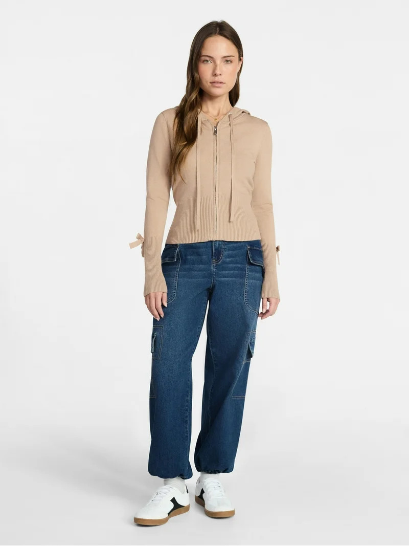 Madden NYC Women's Zip Up Sweater, Lightweight, Sizes XXS-XXL | Walmart (US)