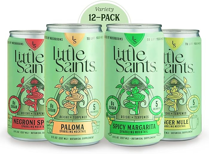 Little Saints Non-Alcoholic Drinks Variety Pack - Sugar Free & Zero Proof Mocktails Include Ginge... | Amazon (US)