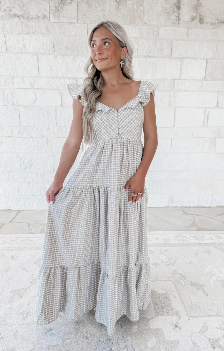 She’s Got Plans Heart Gingham Maxi | CK Squared Boutique