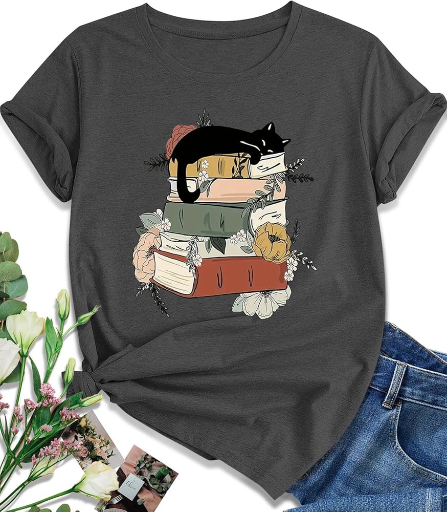 EUOW Tshirts for Womens Graphic Summer Tees Short Sleeve Loose Fit Trendy Tops | Amazon (US)