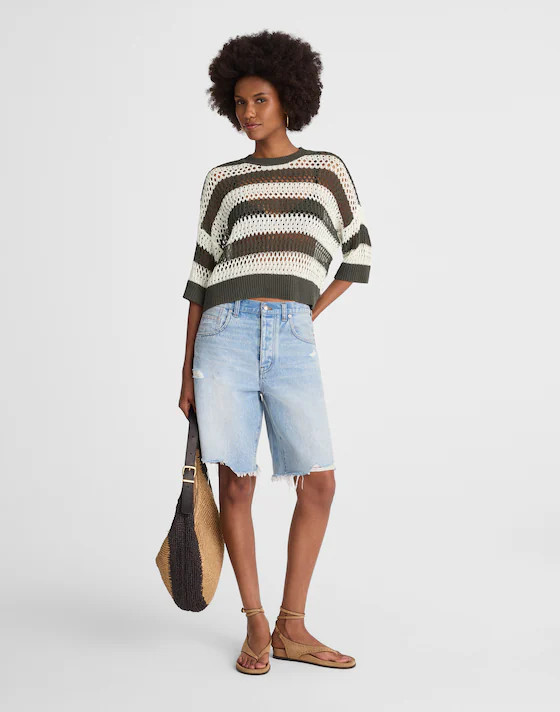 Relaxed Open-Stitch Sweater Tee | Madewell