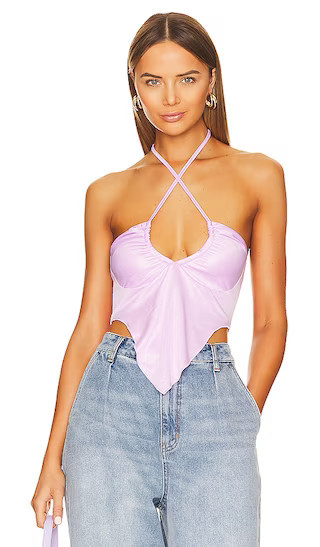 Devon Halter Top | Metallic Lavender Top | Lilac Top | Light Purple Top | Spring Tops | Summer Tops | Revolve Clothing (Global)