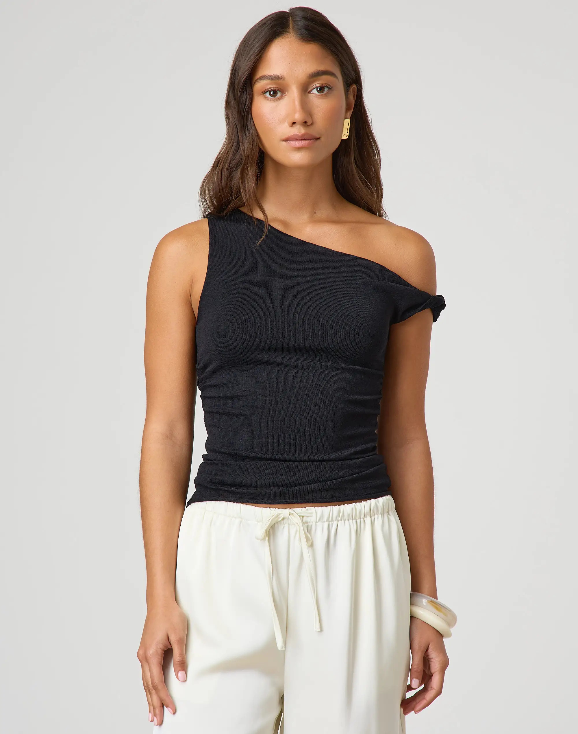 Twist Off Shoulder Knit Top | Glassons (NZ)