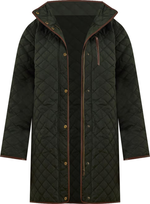 Plus Size Hooded Quilted Faux-Suede-Trim Coat | Macy's