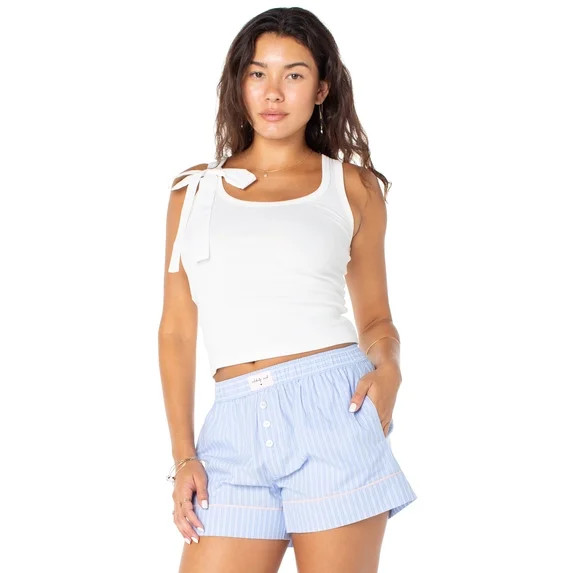 Celebrity Pink Women's Removable Bow Ribbed Tank Top, Sizes XS-XXXL | Walmart (US)