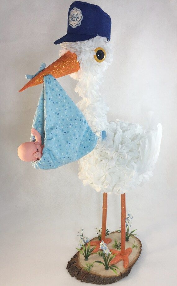 Stork Centerpiece Baby boy stork centerpiece unique baby | Etsy | Etsy (US)