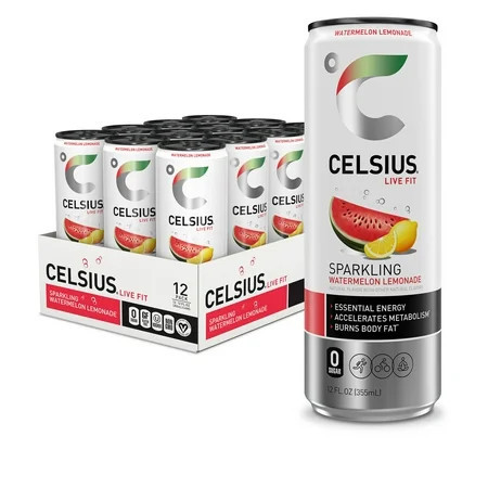 CELSIUS Sparkling Watermelon Lemonade, Functional Energy Drink 12 fl oz (Pack of 12) | Walmart (US)