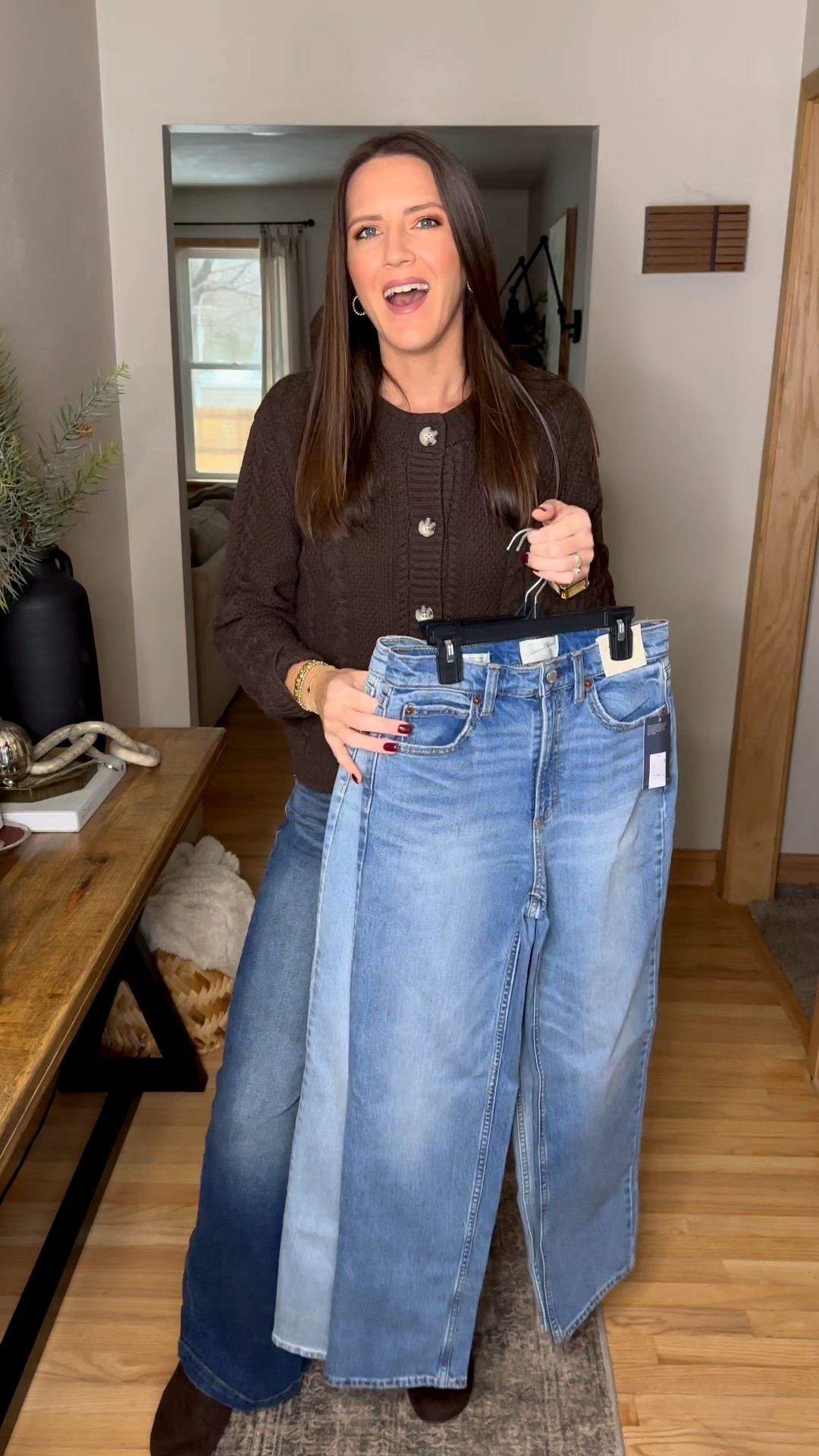 These Target jeans are so impressive! I got my true size 4 in the regular length. Size medium sweater. 