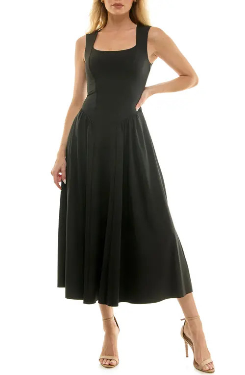 Socialite Square Neck Stretch Corset Dress in Black at Nordstrom, Size X-Small | Nordstrom