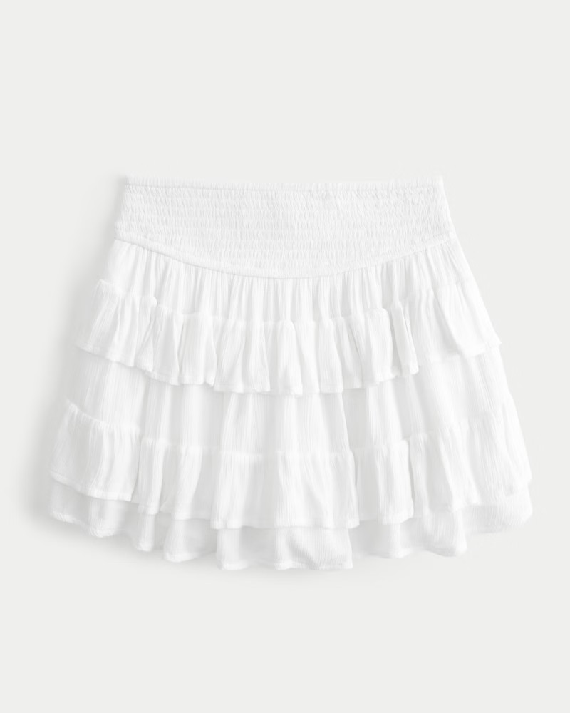 Women's Tiered Eyelet Mini Skort | Women's Bottoms | HollisterCo.com | Hollister (US)