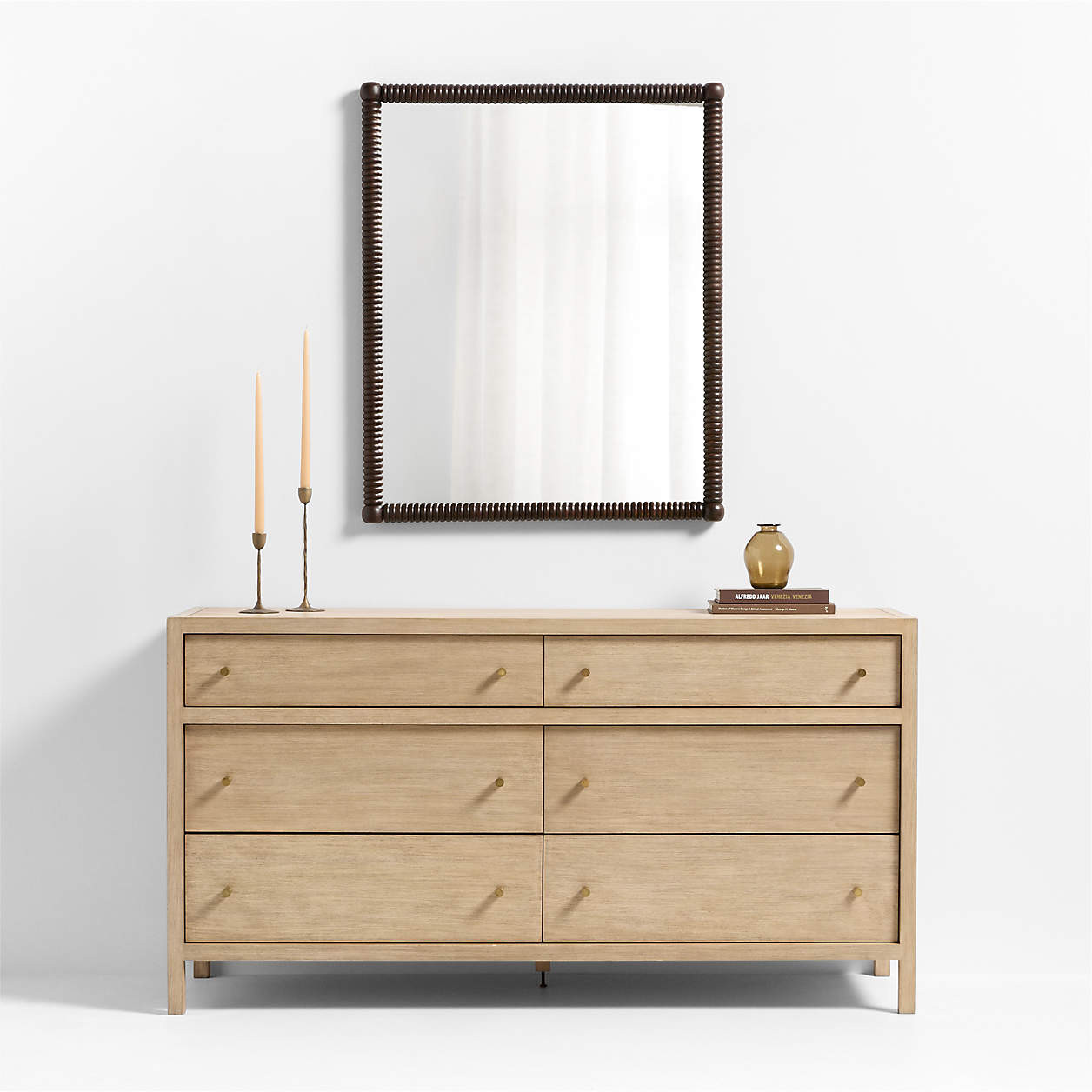 Dunmore Rectangle Wood Wall Mirror 40"x32" + Reviews | Crate & Barrel | Crate & Barrel