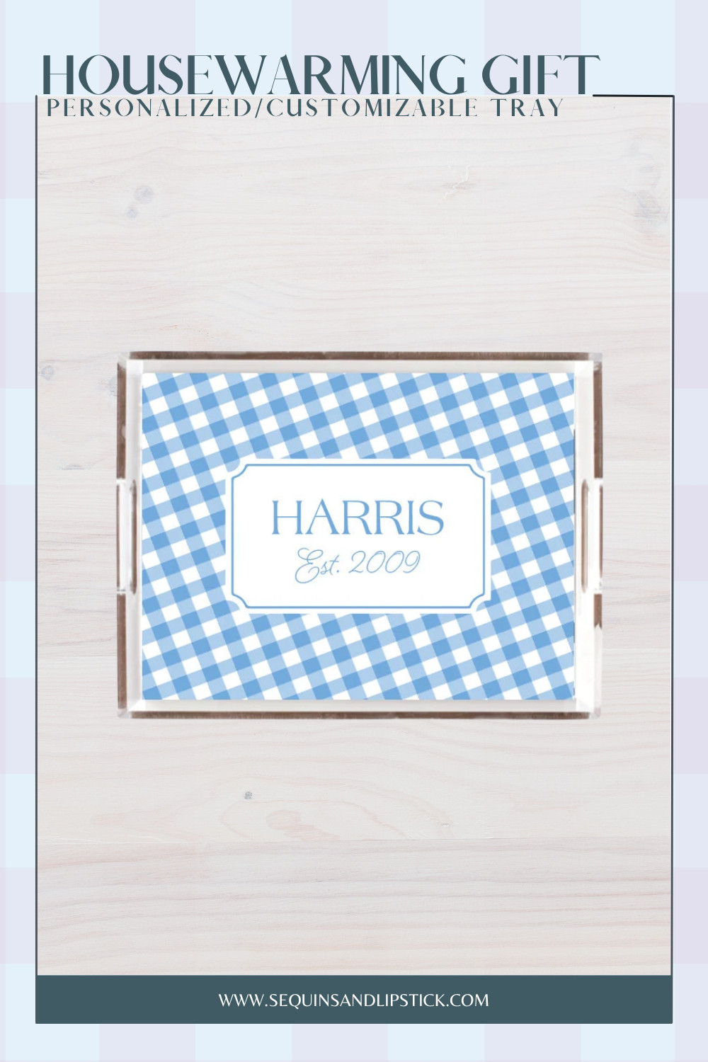 Looking for the perfect housewarming gift? Our personalized acrylic serving trays make beautiful gifts for new homeowners, weddings, newlyweds, hostesses, birthdays, and holidays. Customize with names, monograms, or addresses for a gift they'll treasure. 

 #LTKmomlife #LTKHome
