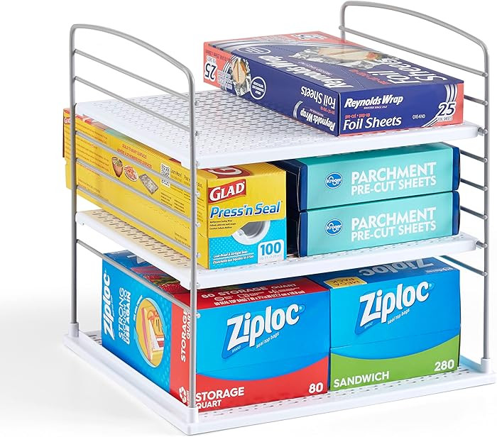 YouCopia UpSpace Cabinet Box Organizer, Adjustable Kitchen and Pantry Shelf for Plastic Wrap and ... | Amazon (US)