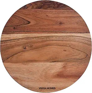 Vesta Homes Wooden Round Chopping Board/Cutting Board/Serving Board, Plate for Pizza, Vegetables,... | Amazon (US)